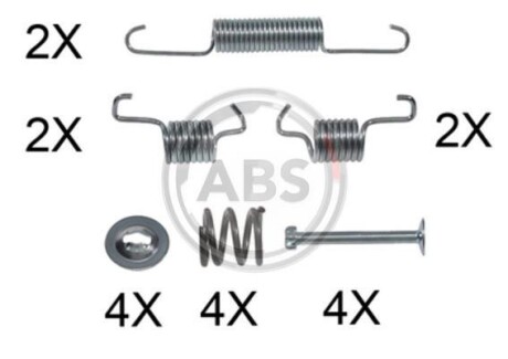 Комплект монтажный тормозных колодок A.B.S. 0011Q