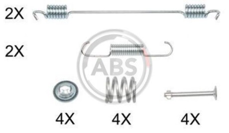 Комплект монтажный тормозных колодок A.B.S. 0889Q
