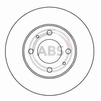 Тормозной диск передний невентилируемый A.B.S. 15044
