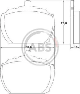 Тормозные колодки дисковые, комплект A.B.S. 36102