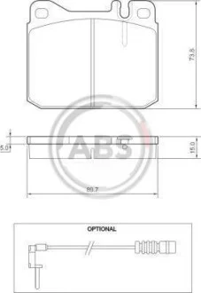 Тормозные колодки дисковые, комплект A.B.S. 36105