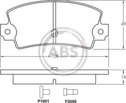 Тормозные колодки дисковые, комплект A.B.S. 36122