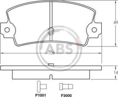 Тормозные колодки дисковые, комплект A.B.S. 36122