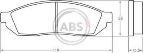 Тормозные колодки дисковые, комплект A.B.S. 36156