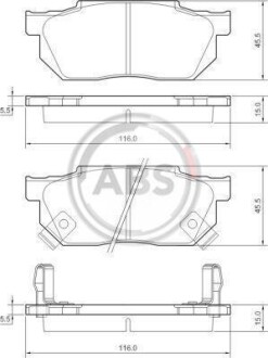 Тормозные колодки дисковые, комплект A.B.S. 36167