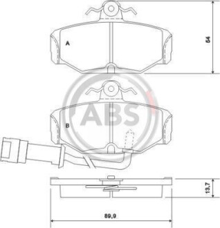 Тормозные колодки дисковые, комплект A.B.S. 36170