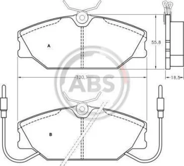 Тормозные колодки дисковые, комплект A.B.S. 36174