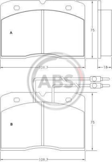 Тормозные колодки дисковые, комплект A.B.S. 36180