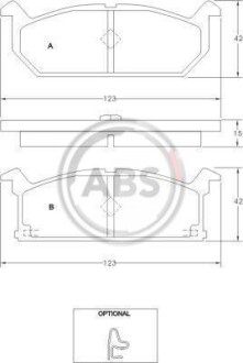 Тормозные колодки дисковые, комплект A.B.S. 36189