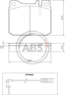 Тормозные колодки дисковые, комплект A.B.S. 36418