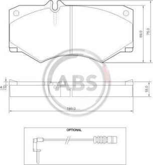 Тормозные колодки дисковые, комплект A.B.S. 36490