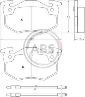 Тормозные колодки дисковые, комплект A.B.S. 36503