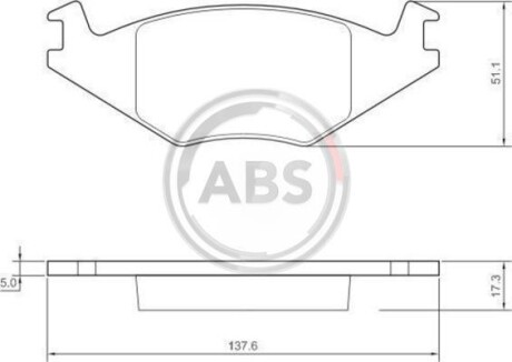 Тормозные колодки дисковые, комплект A.B.S. 36539