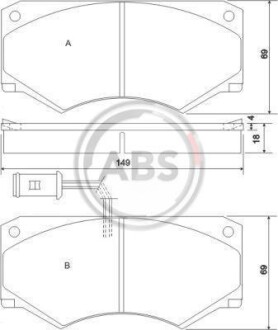 Тормозные колодки дисковые, комплект A.B.S. 36590