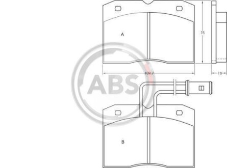 Тормозные колодки дисковые, комплект A.B.S. 36597