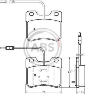 Тормозные колодки дисковые, комплект A.B.S. 36598