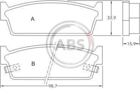 Тормозные колодки дисковые, комплект A.B.S. 36617