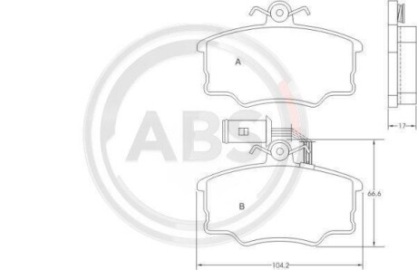 Тормозные колодки дисковые, комплект A.B.S. 36631