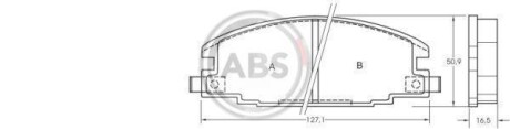 Тормозные колодки дисковые, комплект A.B.S. 36632