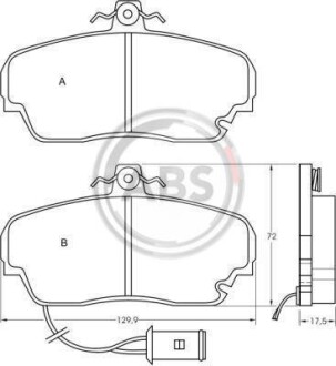 Тормозные колодки дисковые, комплект A.B.S. 36646
