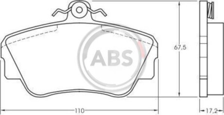 Тормозные колодки дисковые, комплект A.B.S. 36703