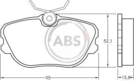 Тормозные колодки дисковые, комплект A.B.S. 36705