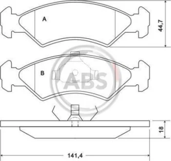 Тормозные колодки дисковые, комплект A.B.S. 36707