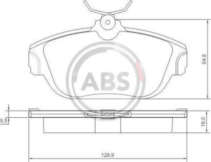 Тормозные колодки дисковые, комплект A.B.S. 36710