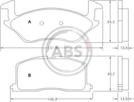 Тормозные колодки дисковые, комплект A.B.S. 36711