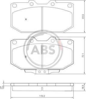 Тормозные колодки дисковые, комплект A.B.S. 36718