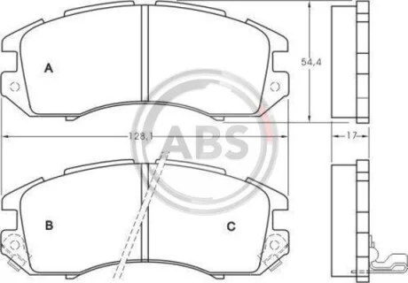 Тормозные колодки дисковые, комплект A.B.S. 36720