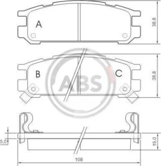 Тормозные колодки дисковые, комплект A.B.S. 36721