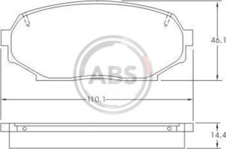 Тормозные колодки дисковые, комплект A.B.S. 36725