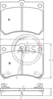 Тормозные колодки дисковые, комплект A.B.S. 36727