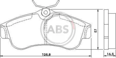 Тормозные колодки дисковые, комплект A.B.S. 36740