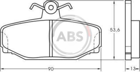 Тормозные колодки дисковые, комплект A.B.S. 36744