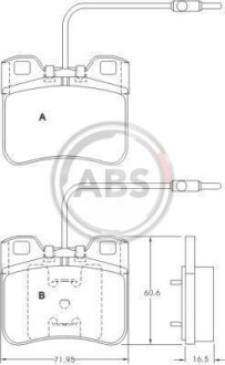 Тормозные колодки дисковые, комплект A.B.S. 36751