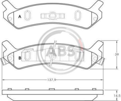 Тормозные колодки дисковые, комплект A.B.S. 36754