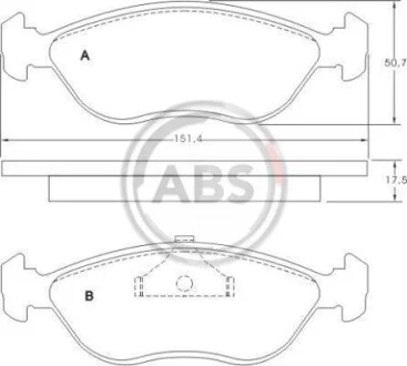 Тормозные колодки дисковые, комплект A.B.S. 36762