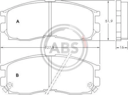 Тормозные колодки дисковые, комплект A.B.S. 36763