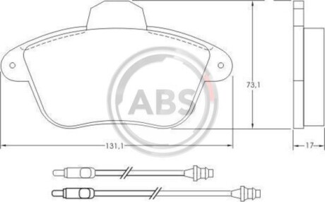 Тормозные колодки дисковые, комплект A.B.S. 36765