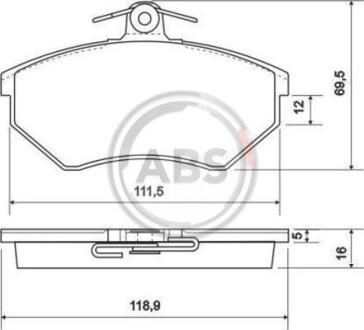 Тормозные колодки дисковые, комплект A.B.S. 36790