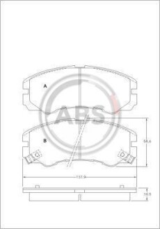 Тормозные колодки дисковые, комплект A.B.S. 36793