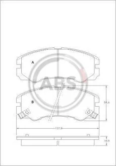 Тормозные колодки дисковые, комплект A.B.S. 36793