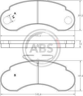 Тормозные колодки дисковые, комплект A.B.S. 36828