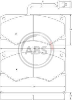 Тормозные колодки дисковые, комплект A.B.S. 36842