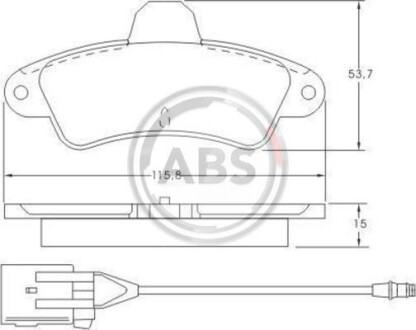 Тормозные колодки дисковые, комплект A.B.S. 36845