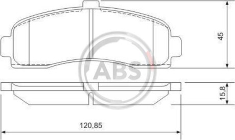 Тормозные колодки дисковые, комплект A.B.S. 36848