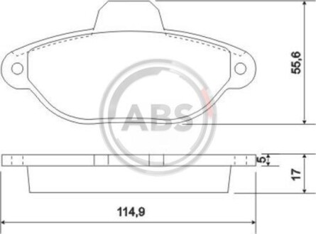 Тормозные колодки дисковые, комплект A.B.S. 36854