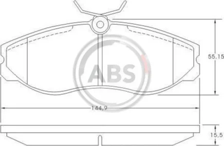 Тормозные колодки дисковые, комплект A.B.S. 36861